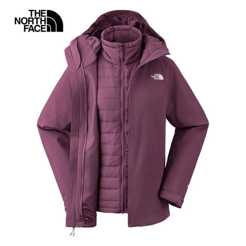 The North Face 北面 女款紫色DryVent防水透氣鋪棉內裡三合一外套｜5B1X1NI