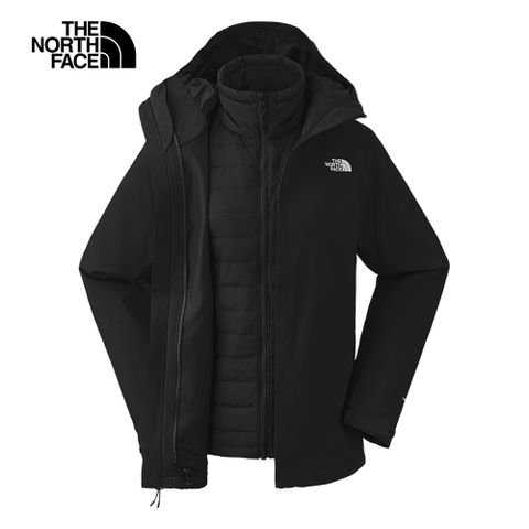 The North Face 北面 女款黑色DryVent防水透氣鋪棉內裡三合一外套｜5B1X4H0