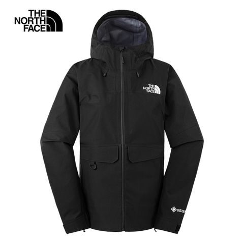 The North Face 北面 女款黑色Gore-Tex防水透氣材質連帽衝鋒衣｜8AKFJK3 外套