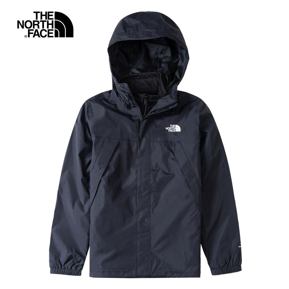 The North Face 北面 男款黑色防水透氣寬鬆連帽三合一外套7W7TNY7