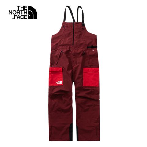 The North Face北面男款紅色防水透氣便捷可調式吊帶衝鋒褲｜5ABY92L