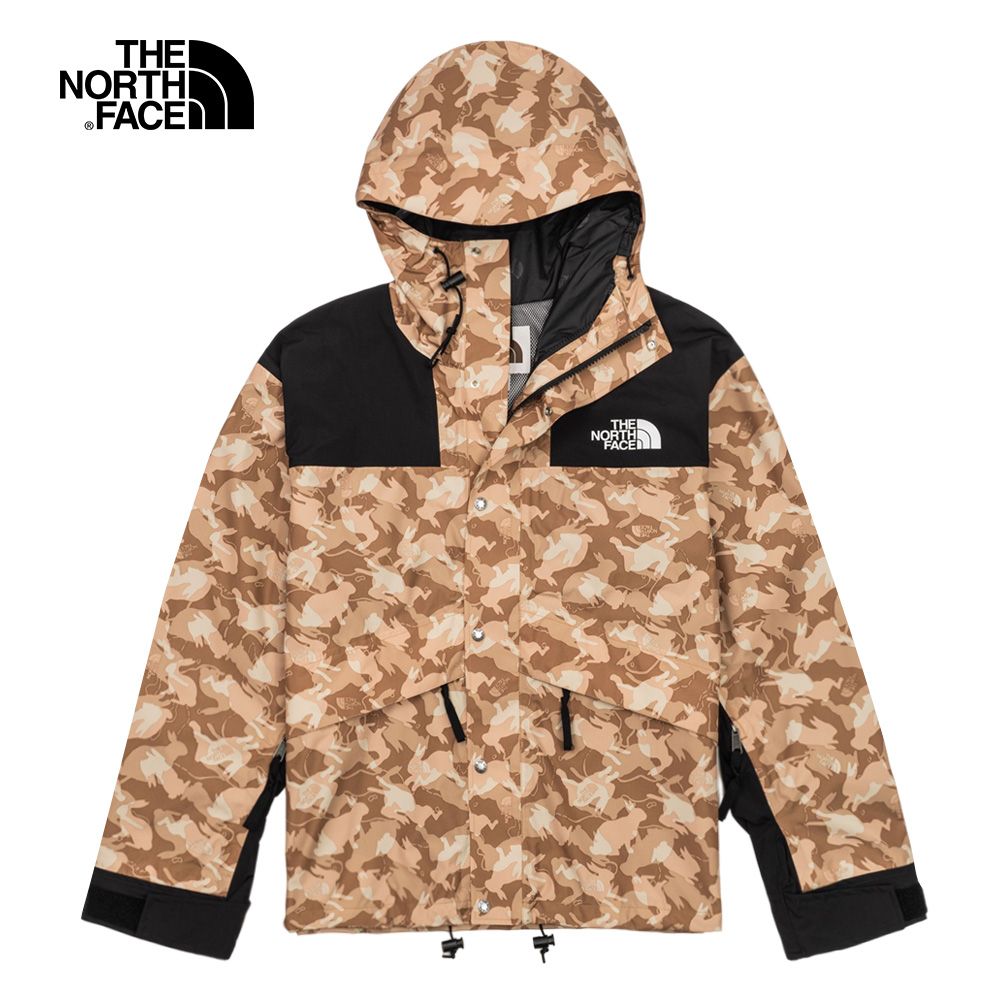 The North Face 北面 【新年款】男款棕色兔紋迷彩防水透氣寬鬆連帽衝鋒衣7UR9II7