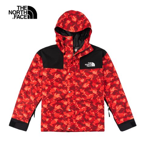 【新年款】The North Face北面男款紅色兔紋迷彩防水透氣寬鬆連帽衝鋒衣｜7UR9II5