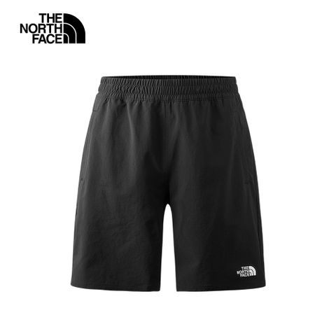 The North Face 北面 男款黑色吸濕排汗調節抽繩休閒短褲7WB7JK3