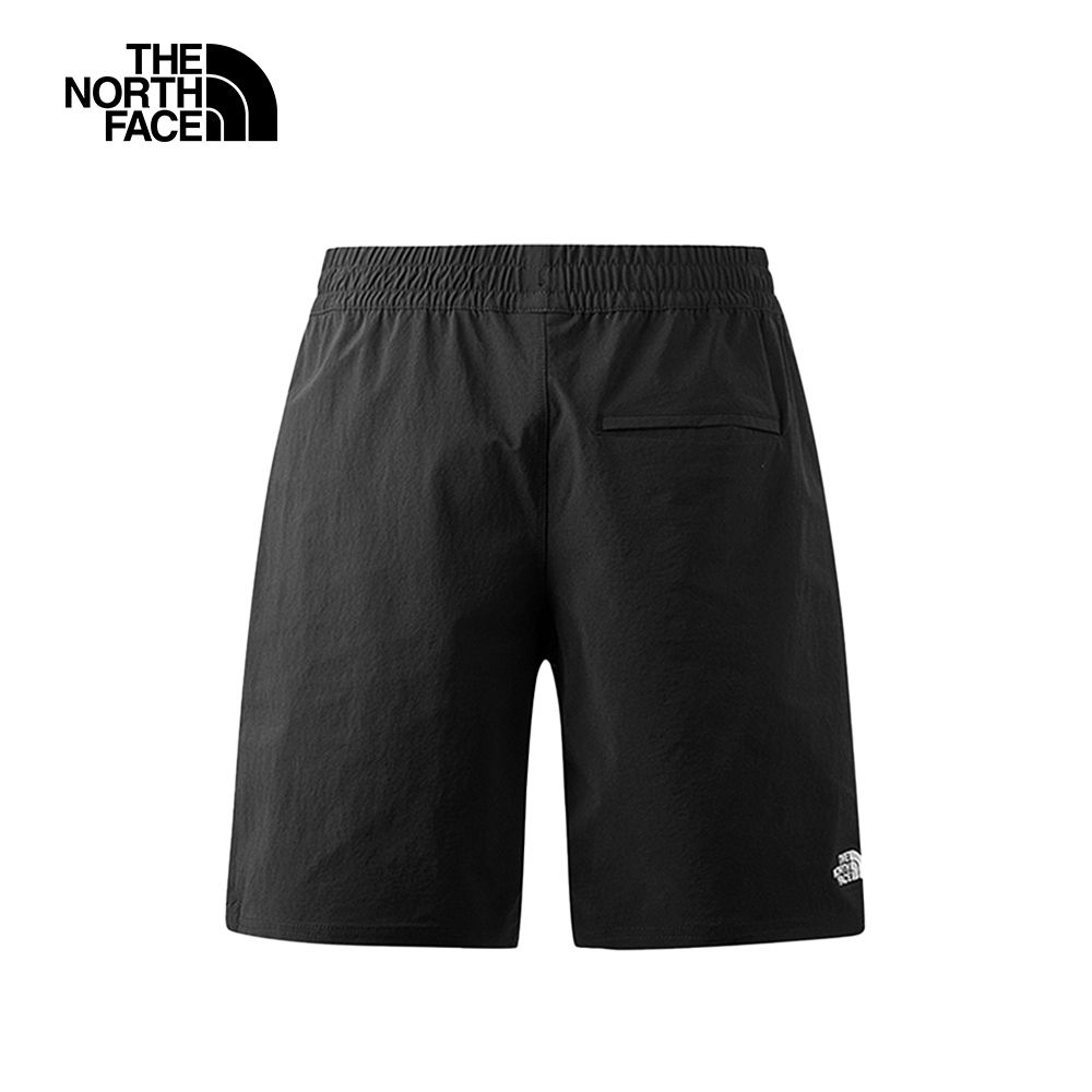 The North Face 北面 男款黑色吸濕排汗調節抽繩休閒短褲7WB7JK3