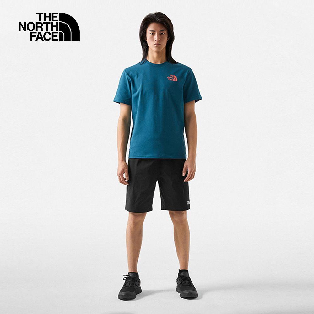 The North Face 北面 男款黑色吸濕排汗調節抽繩休閒短褲7WB7JK3