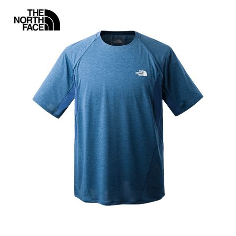 The North Face北面男款藍色吸濕排汗透氣短袖T恤｜7WD3HKW