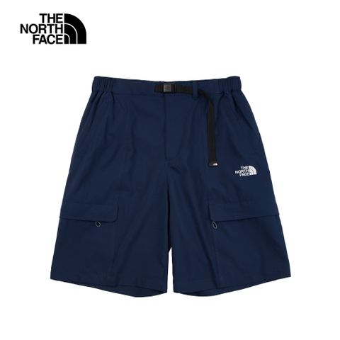 The North Face北面UE男款藍色吸濕排汗寬鬆休閒短褲｜83P58K2