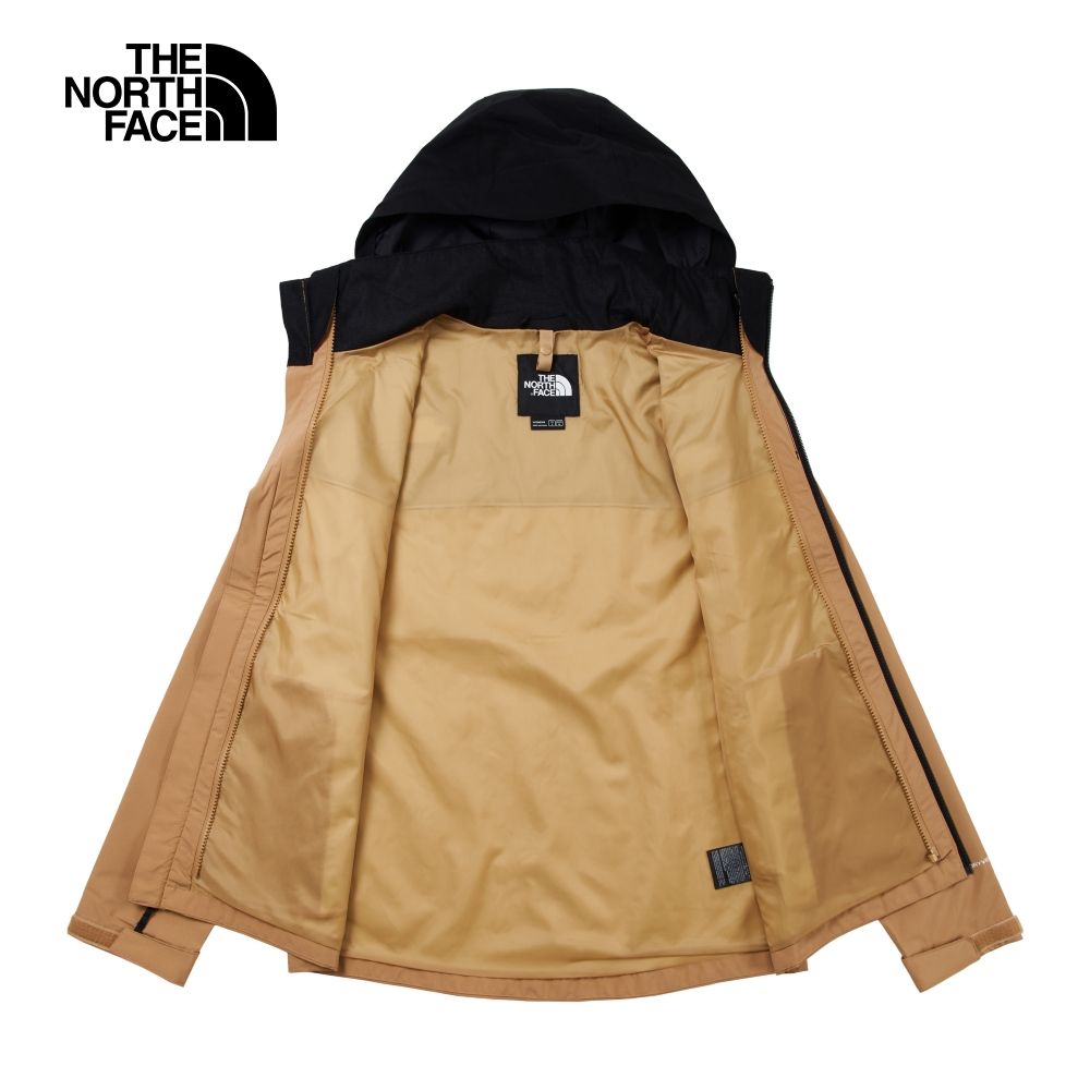 The North Face 北面 女款棕色拼接防水透氣可收納連帽衝鋒衣7WCKKOM