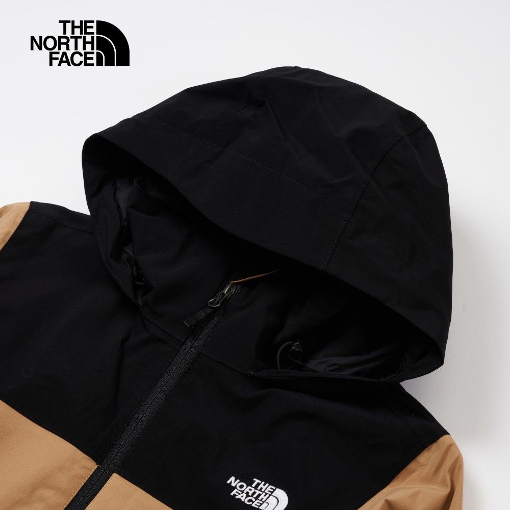 The North Face 北面 女款棕色拼接防水透氣可收納連帽衝鋒衣7WCKKOM