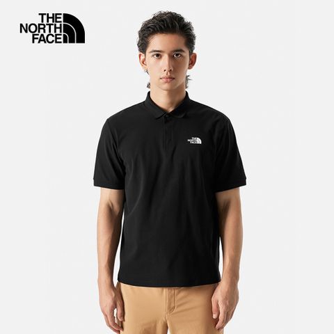 The North Face 北面 男款黑色吸濕排汗防曬POLO衫87W2JK3