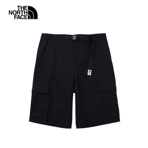 The North Face 北面 男款黑色防潑水大口袋休閒短褲81SHJK3