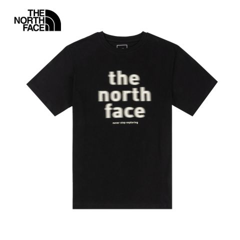 The North Face北面女款黑色純棉大尺寸LOGO休閒短袖T恤｜86Q8JK3
