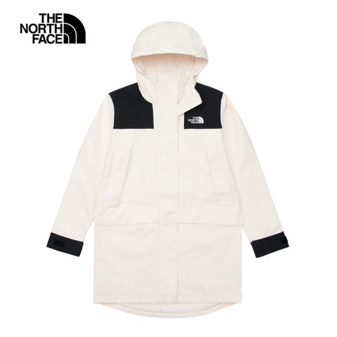 The North Face 北面 女款米白防水透氣可調節連帽衝鋒衣81RZN3N