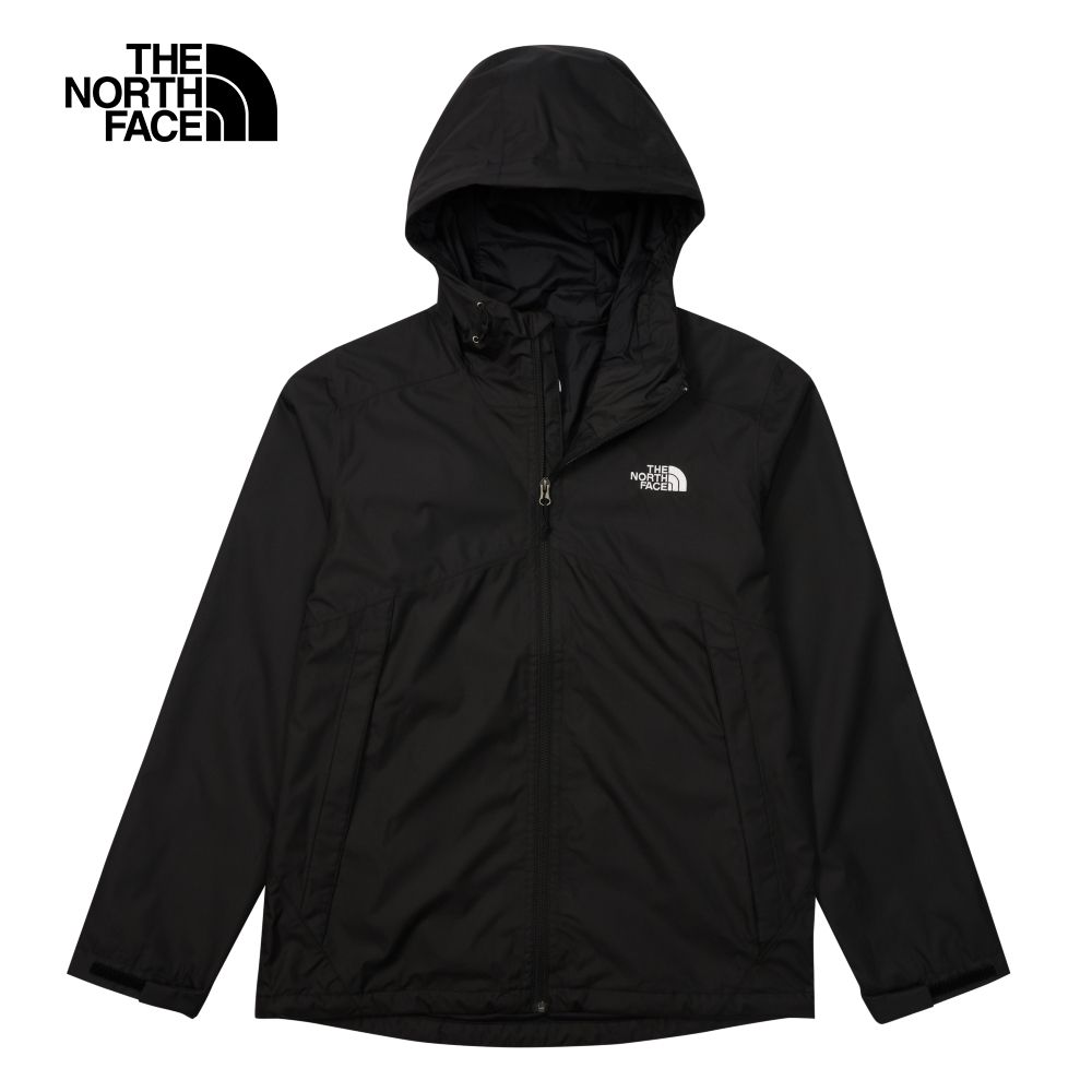 The North Face 北面 男款黑色防水透氣連帽衝鋒衣88RDJK3