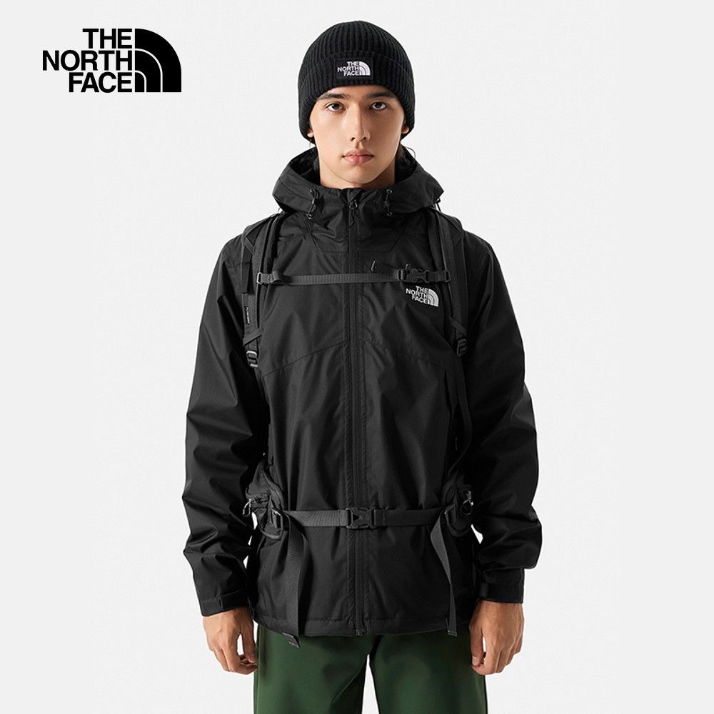 The North Face 北面 男款黑色防水透氣連帽衝鋒衣88RDJK3