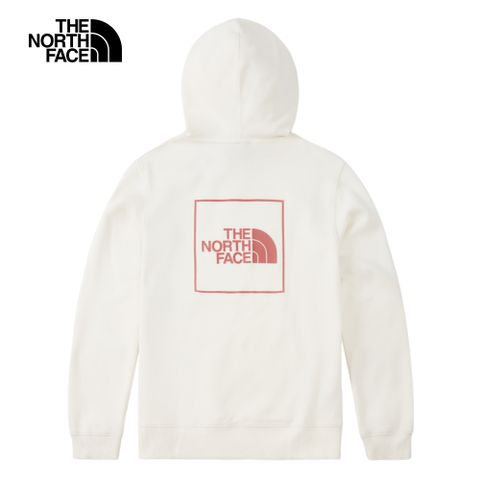 The North Face 北面 女款米白色背部大尺寸印花寬鬆連帽大學T86QCN3N