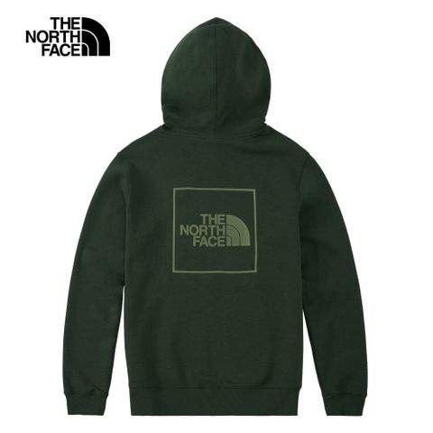 The North Face 北面 女款綠色背部大尺寸印花寬鬆連帽大學T86QCI0P