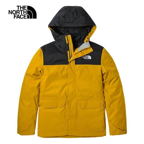 The North Face北面男款黃色防水透氣可調節衝鋒衣｜497JYQR