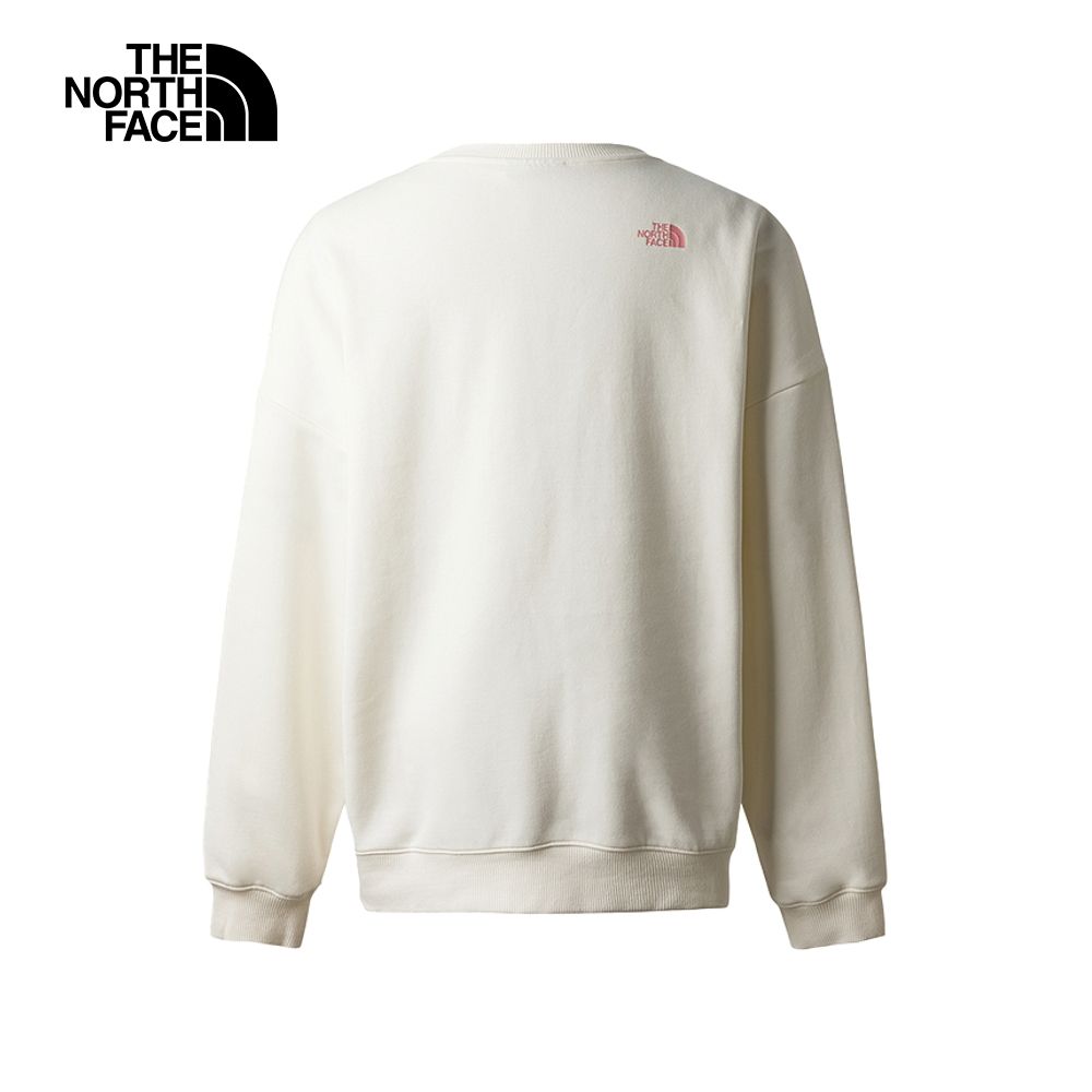 The North Face 北面 女款米白色彩虹品牌LOGO休閒大學T86QDN3N