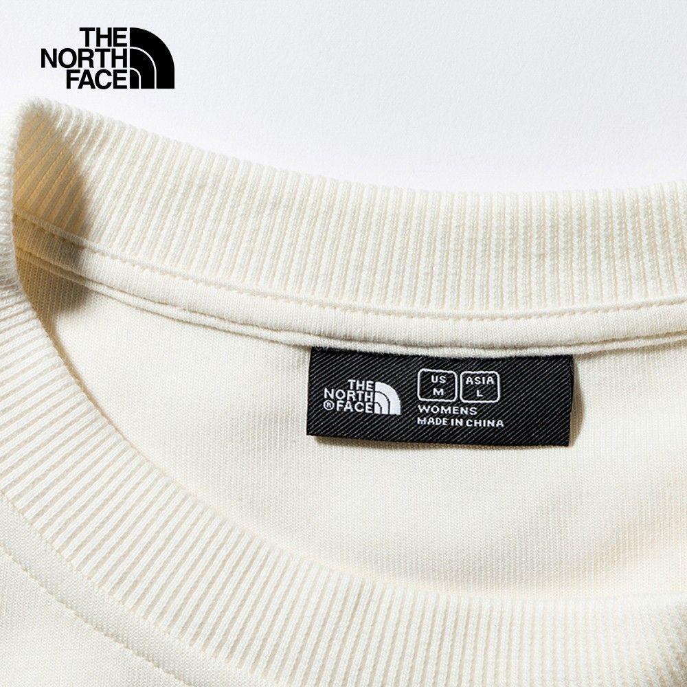 The North Face 北面 女款米白色彩虹品牌LOGO休閒大學T86QDN3N