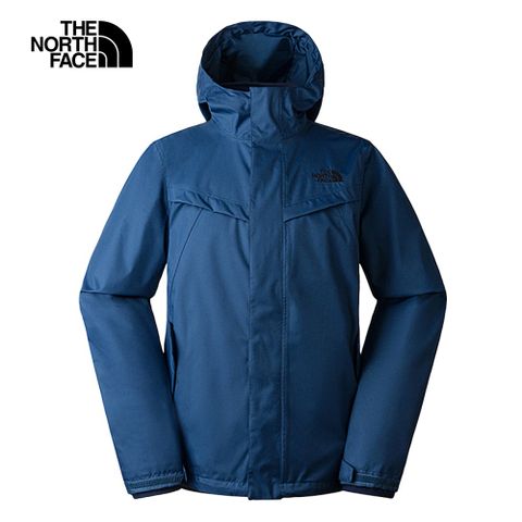 The North Face北面男款藍色防水透氣保暖連帽三合一外套｜88RP926