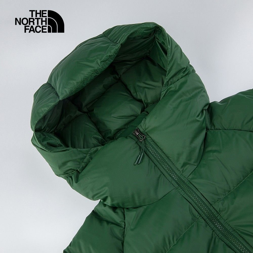 The North Face 北面 男款綠色舒適保暖連帽羽絨外套7W7GI0P