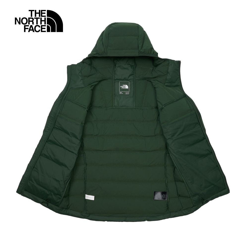 The North Face 北面 男款綠色防潑水保暖可打包連帽羽絨外套83S2I0P