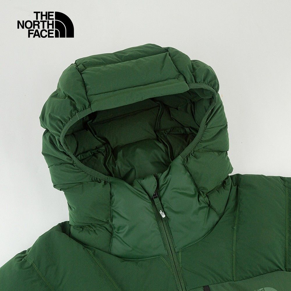 The North Face 北面 男款綠色防潑水保暖可打包連帽羽絨外套83S2I0P