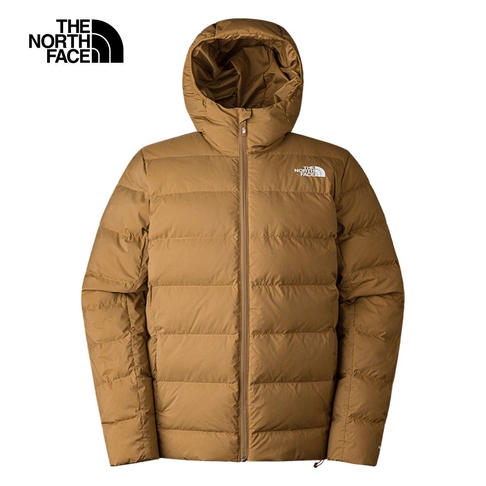 The North Face 北面 男款棕色防潑水保暖可打包連帽羽絨外套7W7N173