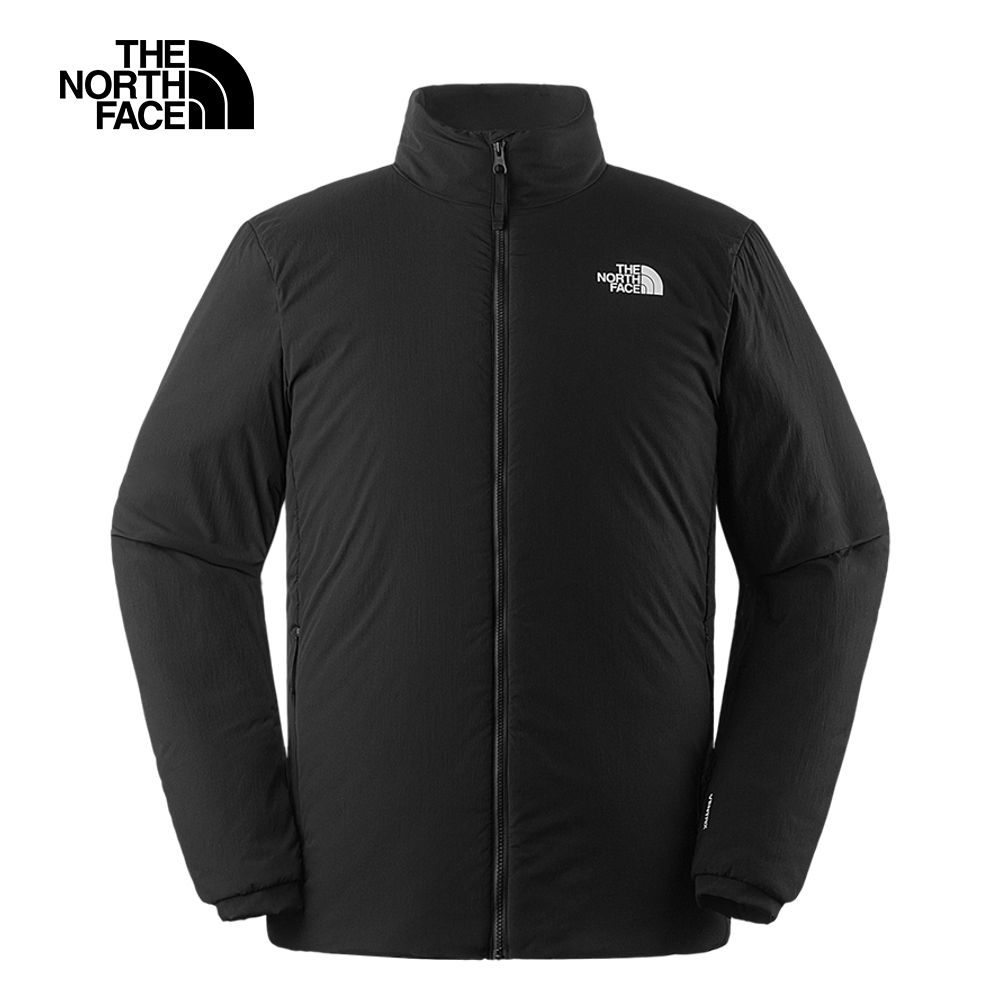 The North Face 北面 男款黑色防潑水保暖休閒立領鋪棉外套5B2MJK3