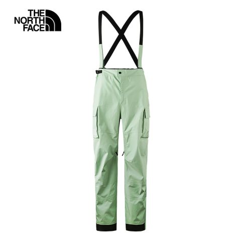 The North Face北面男款綠色防水透氣可拆卸背帶衝鋒褲｜82VAI0G