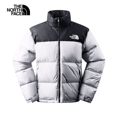 The North Face 北面 【經典ICON】男款灰色防潑水保暖可打包收納連帽羽絨外套3C8DLA9