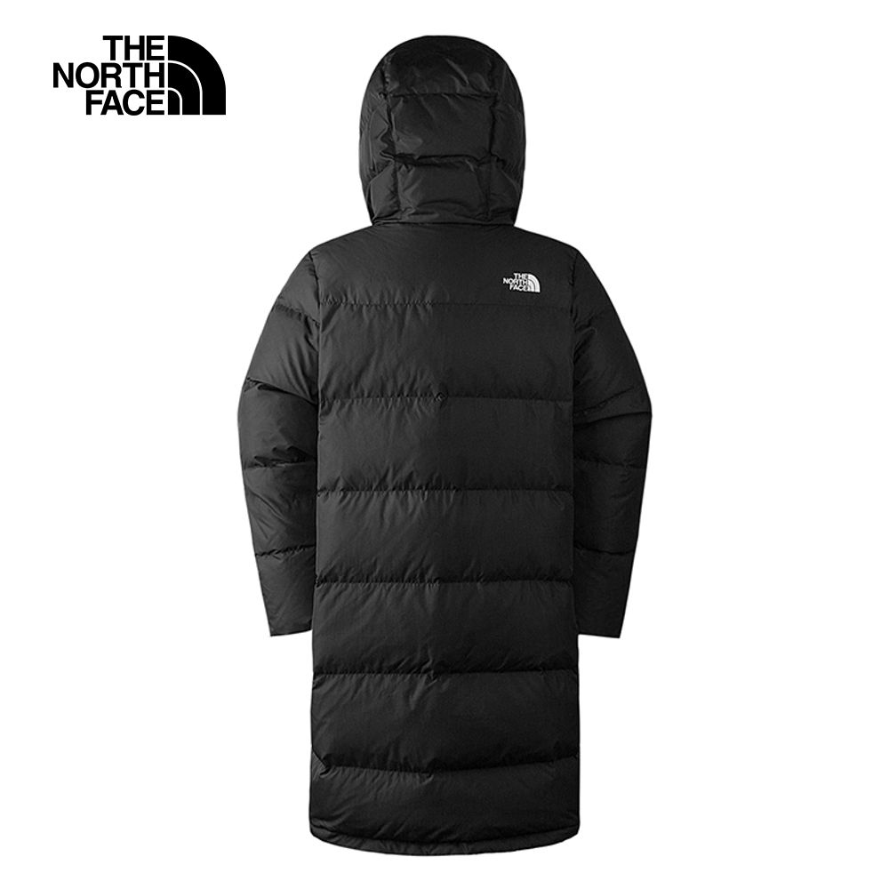 The North Face 北面 女款黑色防風防潑水保暖長版連帽羽絨外套81SAJK3