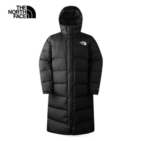 【經典ICON】The North Face北面男款黑色防潑水保暖舒適長版連帽羽絨外套｜832JJK3
