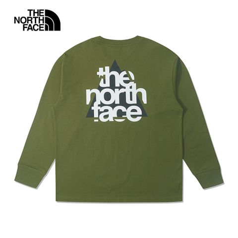 The North Face北面UE男款綠色重磅純棉舒適大尺寸印花長袖T恤｜89TDPIB