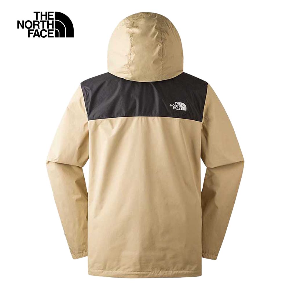 The North Face 北面 男款卡其色防水透氣可調節收納連帽衝鋒衣88FRQV2