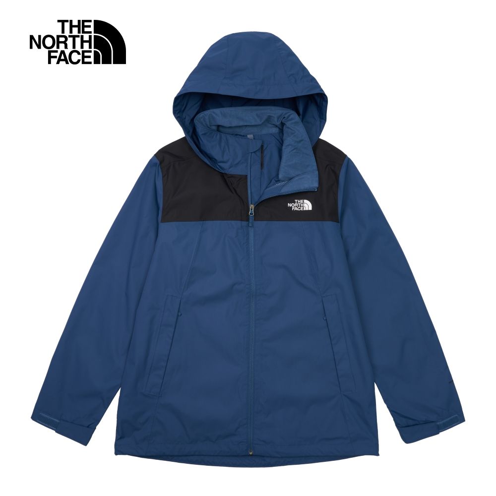 The North Face 北面 男款藍色防水透氣可調節收納連帽衝鋒衣88FRMPF