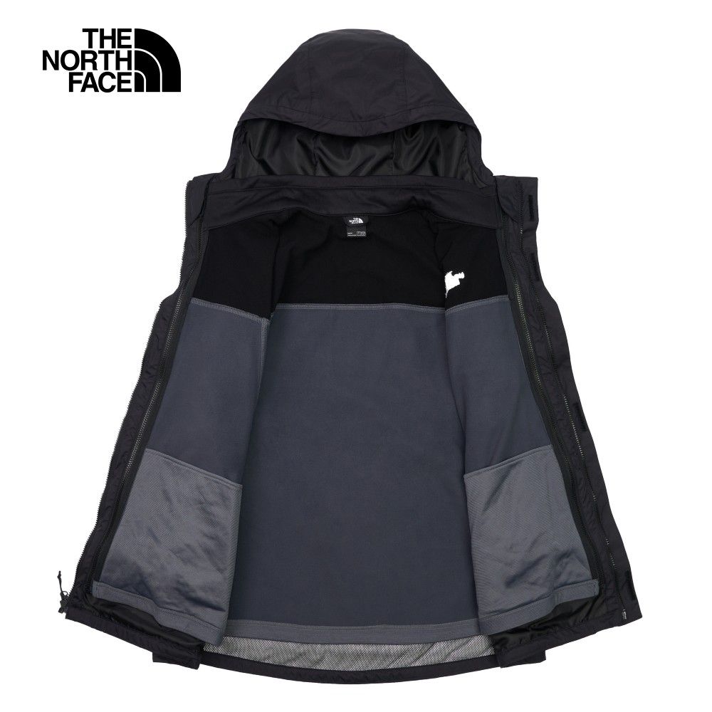 The North Face 北面 男款黑色防水透氣舒適保暖連帽三合一外套89B1NY7