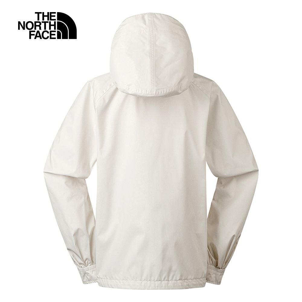 The North Face 北面 女款白色防水透氣可調節袖口連帽衝鋒衣8BABQLI