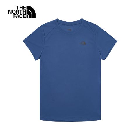 The North Face北面男女款藍色吸濕排汗舒適短袖T恤｜8AUTHDC