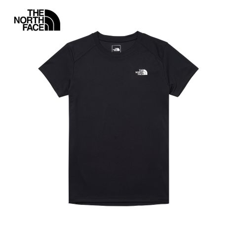 The North Face北面男女款黑色吸濕排汗舒適短袖T恤｜8AUTJK3