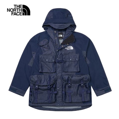 The North Face北面UE男款藍色多口袋休閒連帽風衣外套｜884VDF7