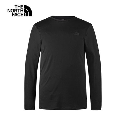 The North Face 北面 男款黑色吸濕排汗防曬長袖上衣83TGJK3