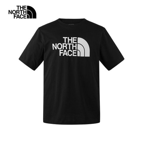 The North Face北面男女款黑色純棉舒適透氣休閒短袖T恤｜86PSJK3
