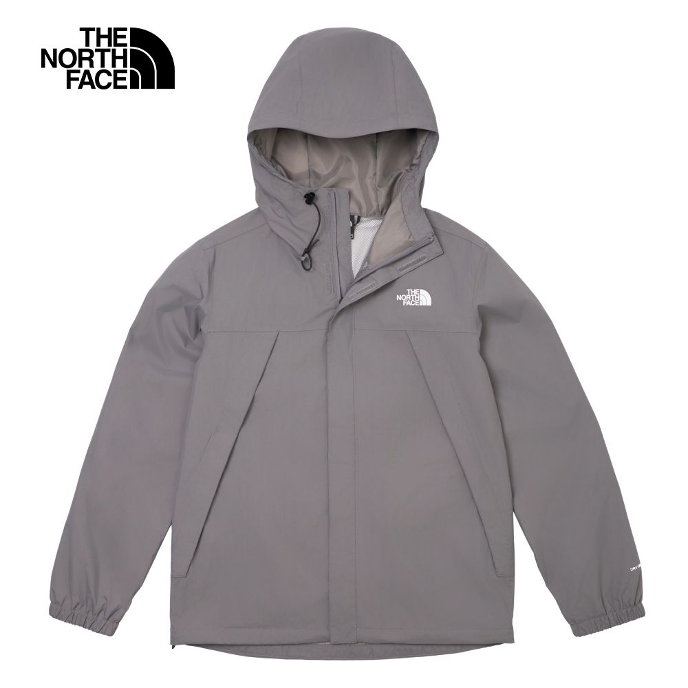 The North Face 北面 男款灰色防水透氣可調節連帽衝鋒衣7QOH0UZ