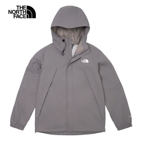 The North Face 北面 男款灰色防水透氣可調節連帽衝鋒衣7QOH0UZ