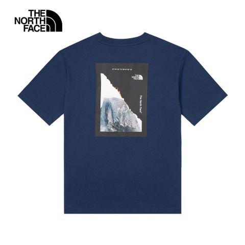 The North Face北面UE男款海軍藍山岩印花舒適短袖T恤｜88548K2