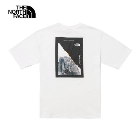 The North Face北面UE男款白色山岩印花舒適短袖T恤｜8854FN4