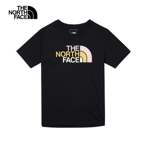 The North Face北面女款黑色純棉三色品牌LOGO短袖T恤｜88G8JK3